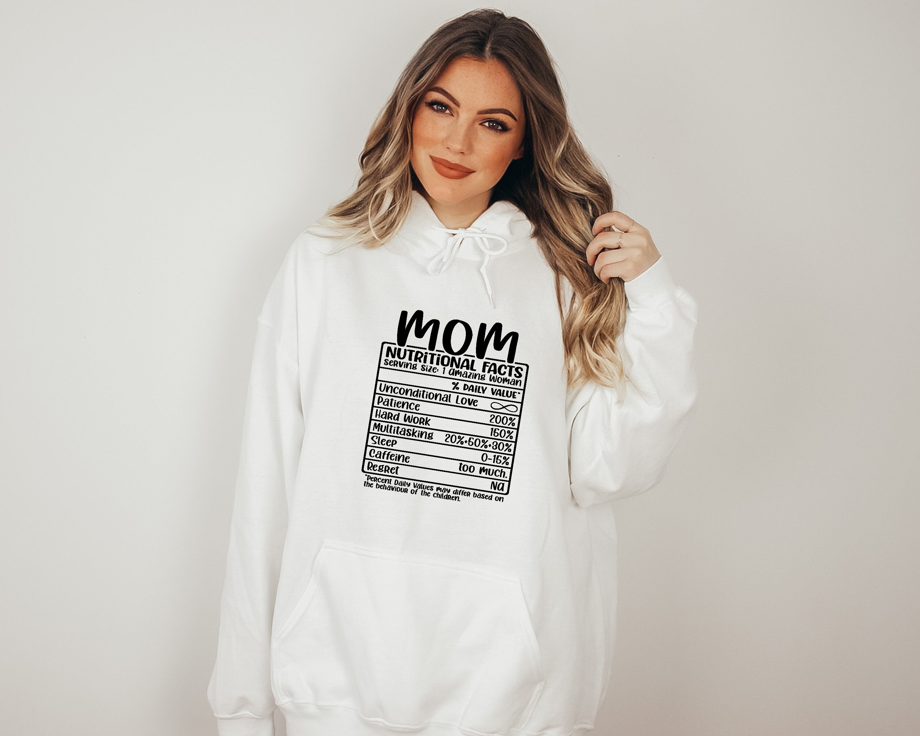 Mom Nutritional Facts Hoodie, Nutrition Hoodie, Funny Mom Hoodie, Gift for Mom, Mom Life Hoodie