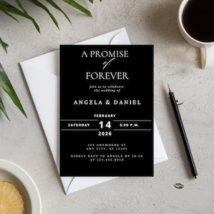 Black and White Wedding Invitation