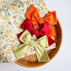 Fall Colors Pigtail Bows, Fall Hair Bows, Girls Fall Bows, Fall Cotton Bows, Autumn Pigtail Hair Bows, Autumn Hair Bows, Autumn Piggy Bows