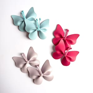 Vegan Leather Butterfly Hair Clips, Butterfly Hair Clips, Butterfly Hair Tie, Butterfly Hair Bows, Pigtail Butterfly Hair Clips