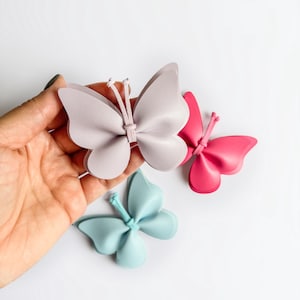 Faux Leather Butterfly Hair Clip, Vegan Leather Butterfly Hair Clip, Butterfly Hair Bow, Butterfly Hair Clip, Girls Butterfly Hair Clip