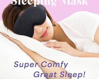 Antifaz para dormir de espuma viscoelástica 3D: antifaz opaco al 99,9 % para dormir y viajar, ajustable y con bloqueo de luz.
