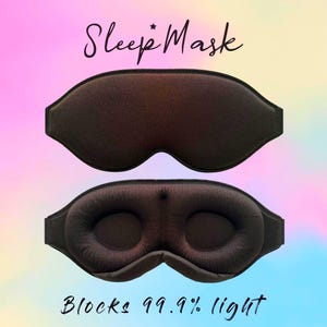 Sleep Mask for Deep Sleep - Blocks 99.9% Light - Memory 3D Foam Blackout Eye Mask for Optimal Comfort - Perfect for Travel / Black