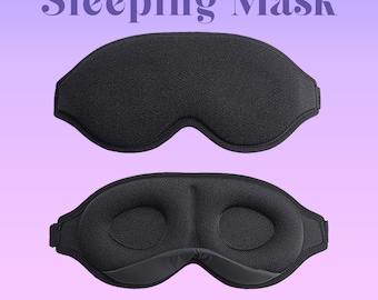 3D Memory Foam Sleep Mask – 99.9% Blackout Eye Mask for Sleeping & Travel, Adjustable, Light-Blocking