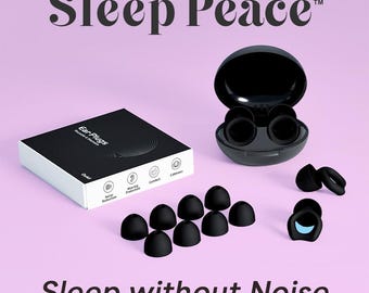 Sleep Peace™ Black Silicone Earplugs, 28dB Noise Cancelling, 4 Sizes