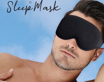 Sleep Eye Mask for Deep Sleep - Blocks 99.9% Light - Memory 3D Foam Blackout Sleep Mask for Optimal Comfort - Perfect for Travel / Black