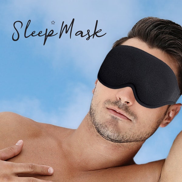 Sleep Eye Mask for Deep Sleep - Blocks 99.9% Light - Memory 3D Foam Blackout Sleep Mask for Optimal Comfort - Perfect for Travel / Black