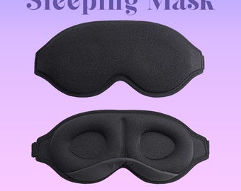 3D Memory Foam Sleep Mask – 100% Blackout Eye Mask for Sleeping & Travel, Adjustable, Light-Blocking