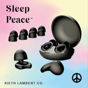 Sleep Peace™ Black Silicone Earplugs, 28dB Noise Cancelling, 4 Sizes