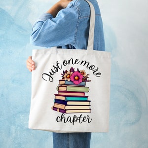 Tote bag for book lover-sustainable fabric shopping bag,floral tote bag,reusable tote bag for market