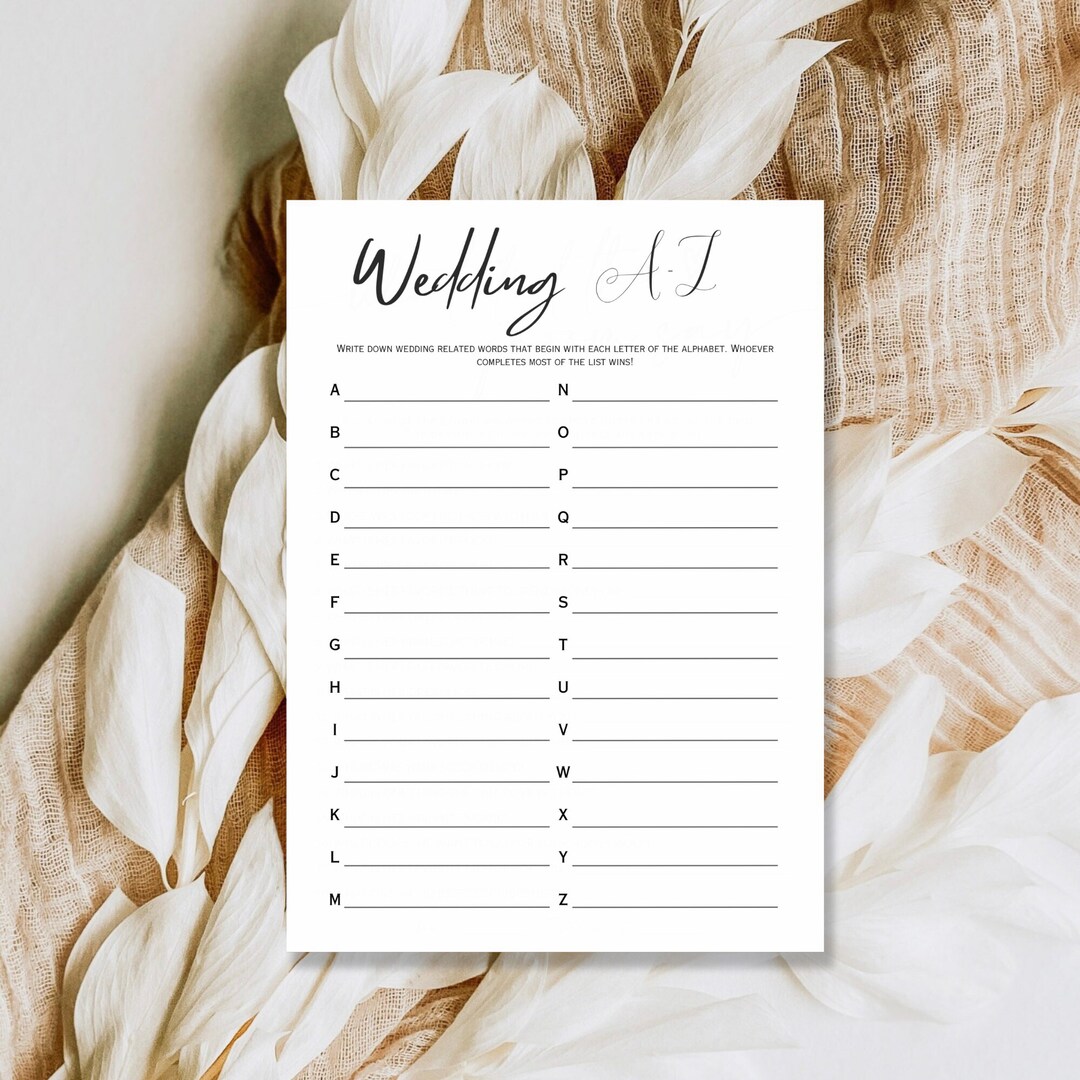 Bridal Shower Wedding AZ Bridal Shower Games Wedding Etsy