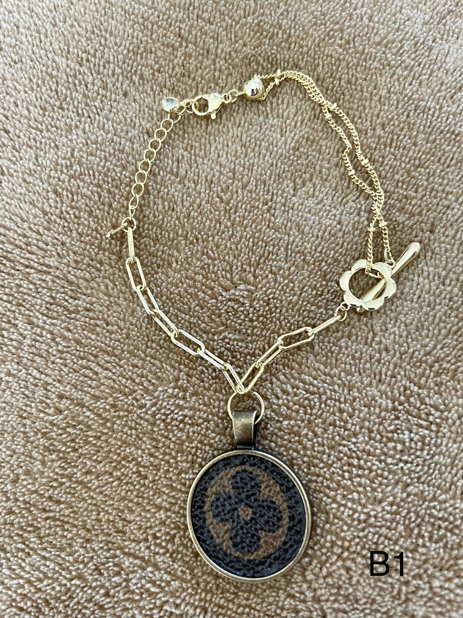 Upcycled LV Necklace