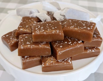 Sea Salt Caramels - 1/2 Pound (8 oz.) of Soft & Chewy Sea Salt Caramels - 14 Salted Caramels - Caramel Candy - Soft Caramel - Chewy Caramel