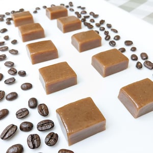 Coffee Caramels - 12 Soft Coffee Caramels - 1 Dozen Gourmet Coffee Caramels - Coffee Lover Gift - Handmade Caramel Candy - Gifts Under 20
