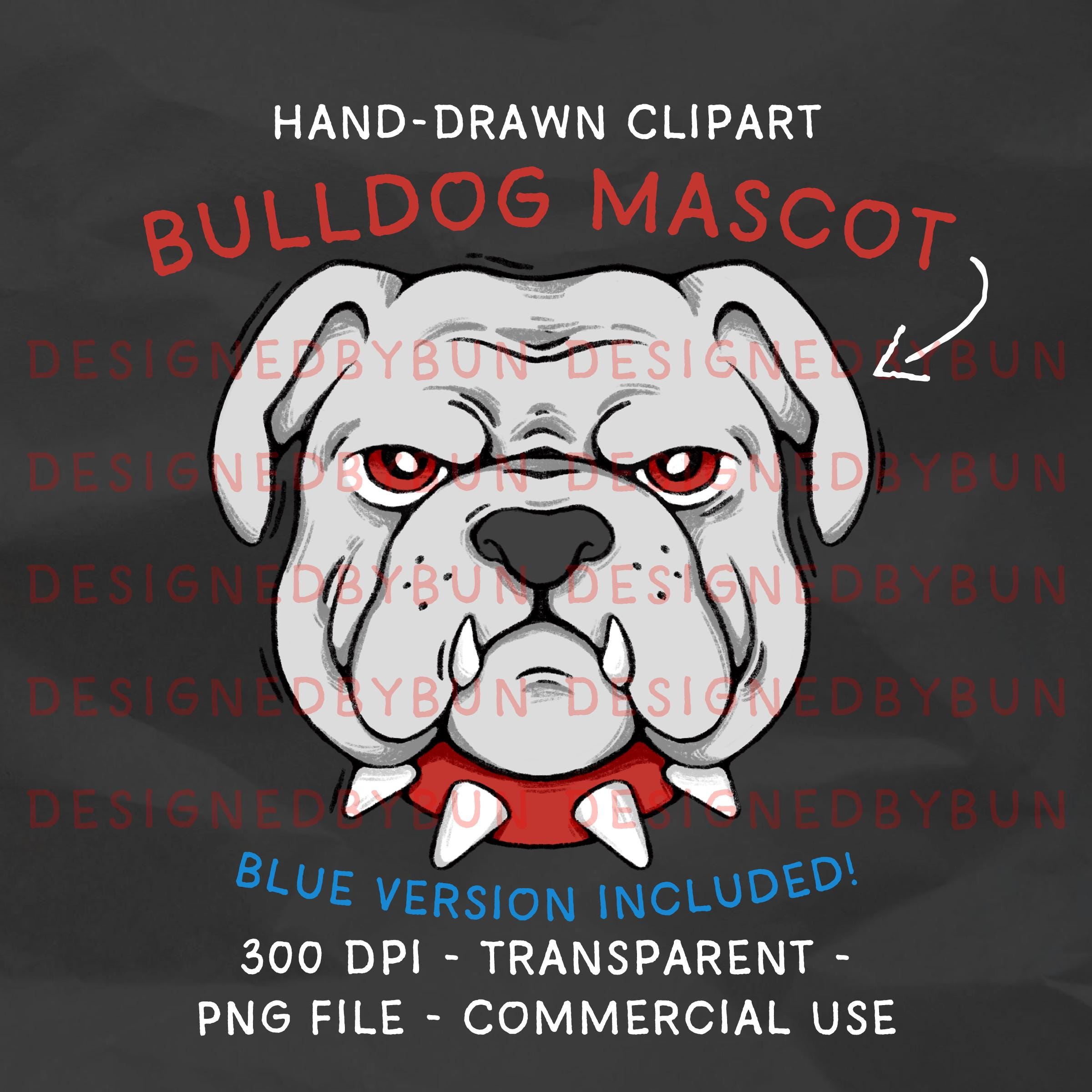Hand-Drawn Bulldog Mascot Clipart: School Spirit PNG (Digital Download)