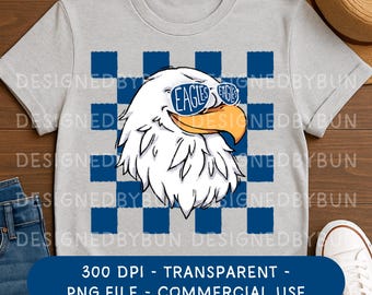 Eagle Mascot Sunglasses Shirt Design  - School Spirit Doodle Clipart (PNG Digital Download)