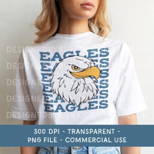 Eagle Mascot Shirt Design - Clipart Digital Design PNG - Hand Drawn Doodle Clipart - Team Mascot - Sublimation Design - Commercial Use