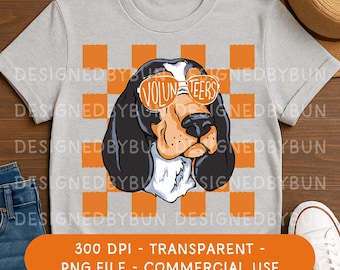 Coonhound Shirt Design Clipart PNG  - Hand Drawn Mascot Design - Doodle Mascot - Sublimation Design - Game Day Shirt PNG - Volunteer Mascot