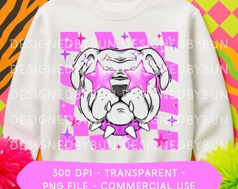 Clipart de mascote de buldogue elegante: design de espírito escolar desenhado à mão (download digital em PNG)