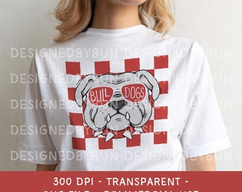 Bulldog Mascot Shirt Design Clipart - School Spirit Doodle Design (PNG Digital Download)