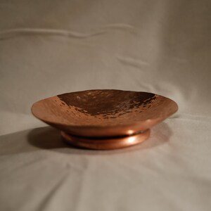 Copper Hammered Ring Bowl 7th Anniversary Gift image 2