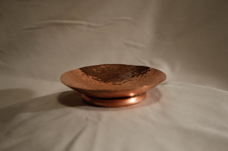 Copper Hammered Ring Bowl 7th Anniversary Gift image 2