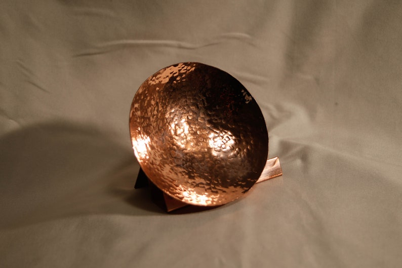 Copper Hammered Ring Bowl 7th Anniversary Gift image 1