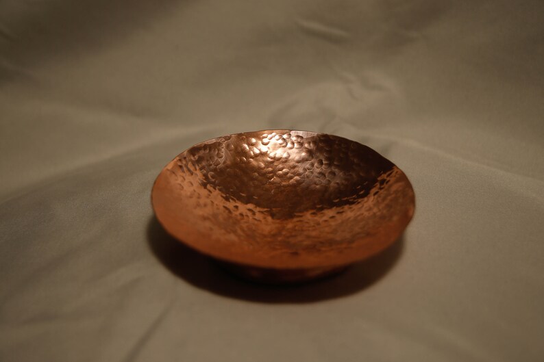 Copper Hammered Ring Bowl 7th Anniversary Gift image 3