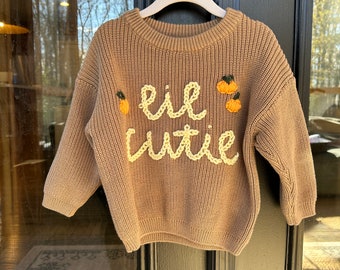 Lil Cutie Sweater, custom sweater, name sweater, holiday outfits