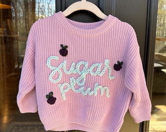 Sugar Plum Sweater, custom sweater, name sweater, holiday outfits