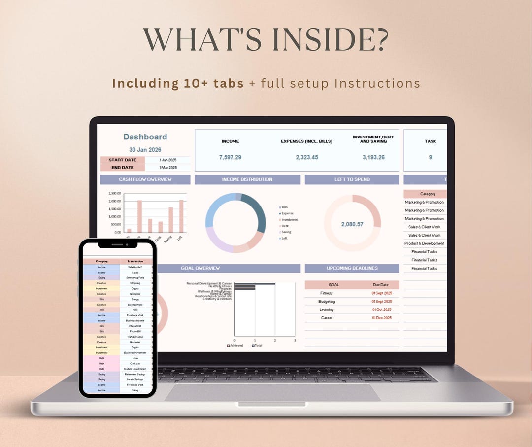 ADHD Planner Spreadsheet | Google Sheets Life Planner | Productivity ...