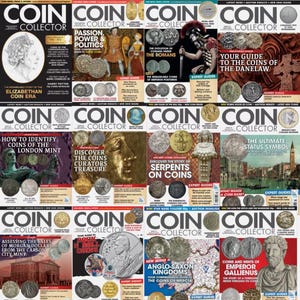 May include: A collection of 12 different issues of Coin Collector magazine, featuring various coin-related topics, including the history of coins, coin collecting tips, and rare coins.
