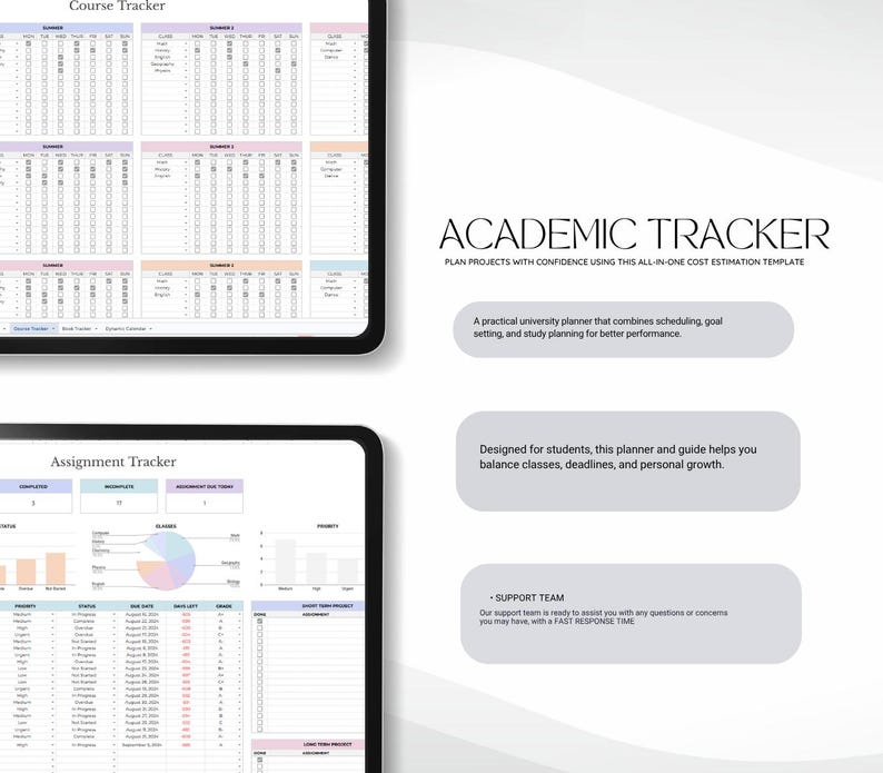 Academic Tracker Printable | Student Planner Sheet | Study Tracker ...