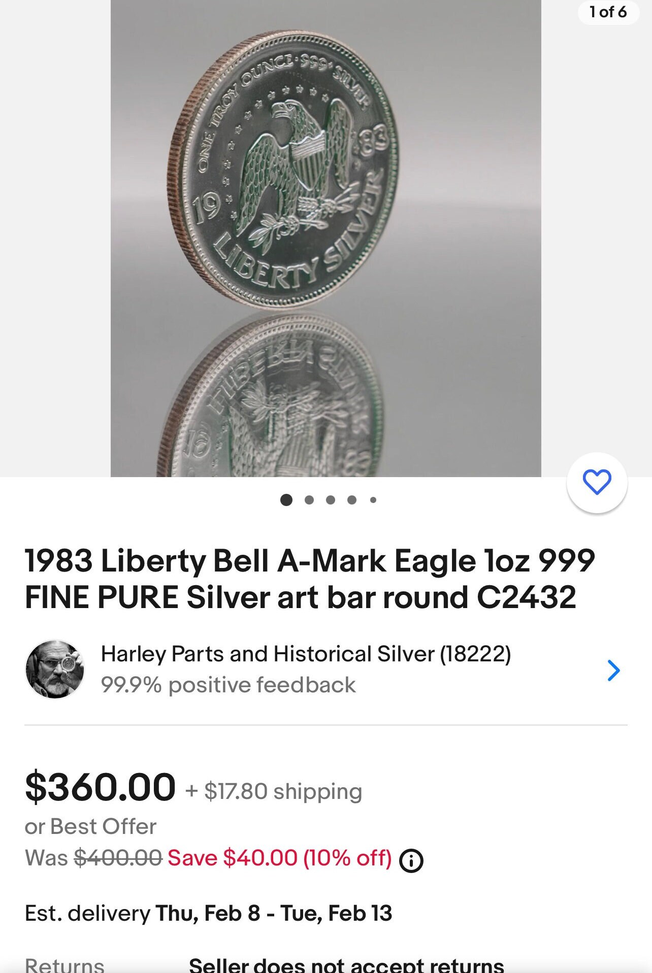 1983 Liberty Bell A-mark Eagle Loz 999 FINE PURE Silver - Etsy