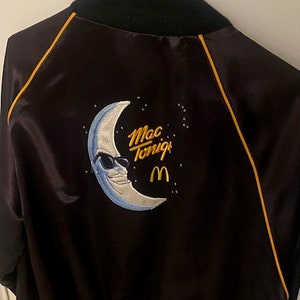 Vintage Mcdonalds Mac Tonight Satin Bomber Jacket - Size Vintage Mcdonalds Mac Tonight Satin Bomber Jacket - Size