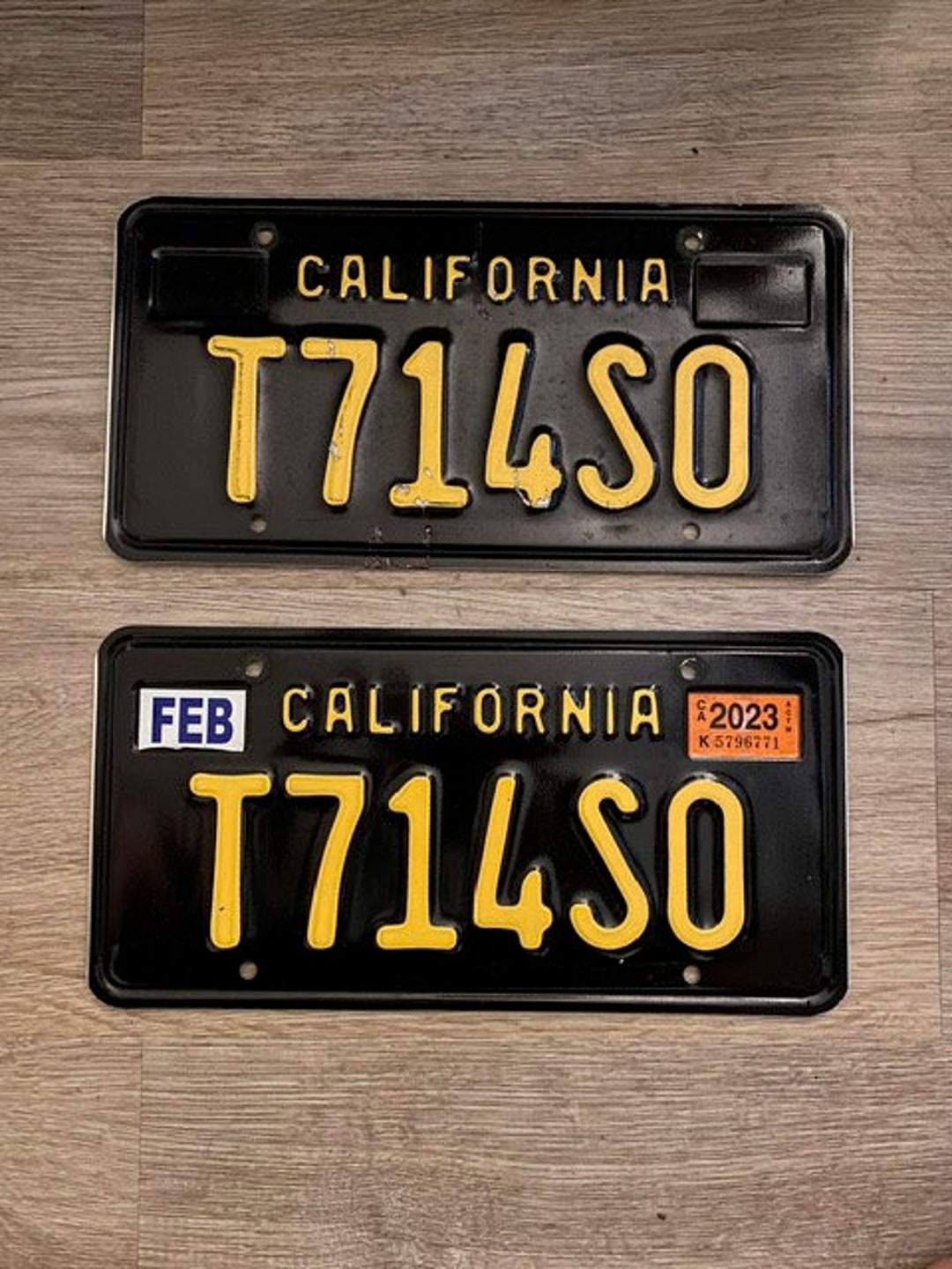 California Black Retro Vintage License Special Car Plates Pair / Set CA Black 2023 Sticker Etsy