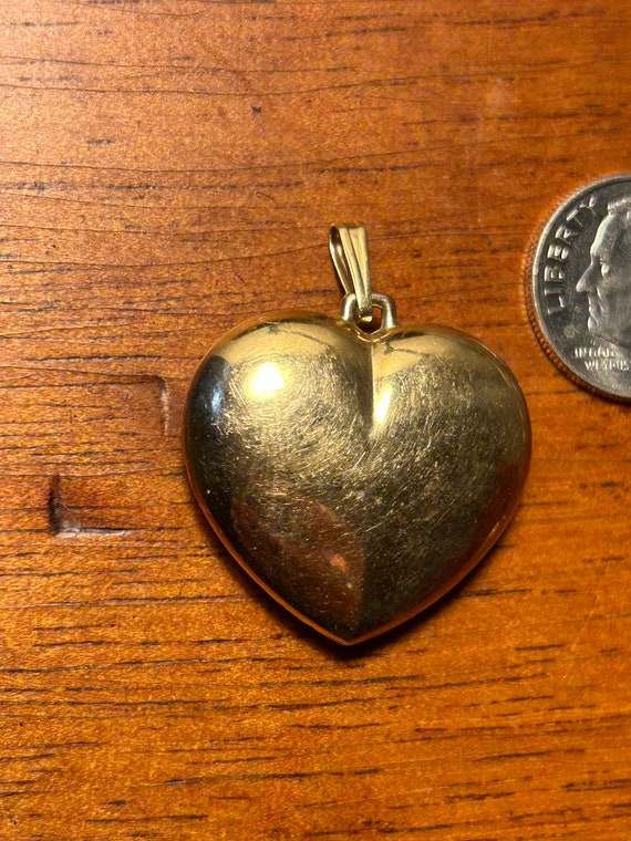 Heart Pendant 14k Gold Pendant Charm Shiny Brooch 