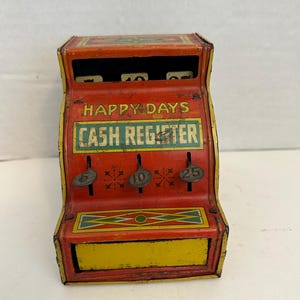 Vintage Metal Toy Cash Register - Etsy