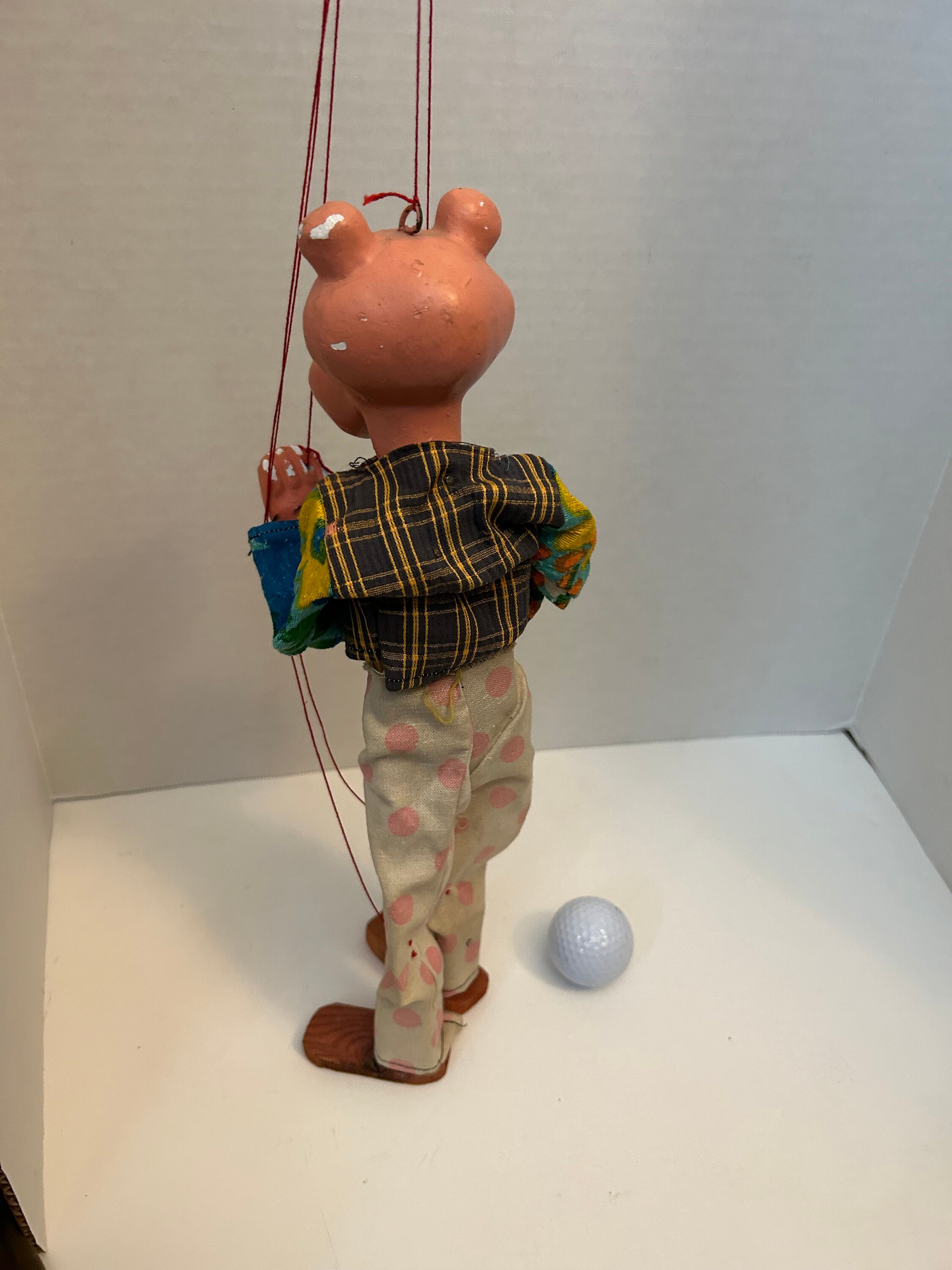 Vintage Pink Panther Marionette String Puppet Ceramic Mexico Handmade ...