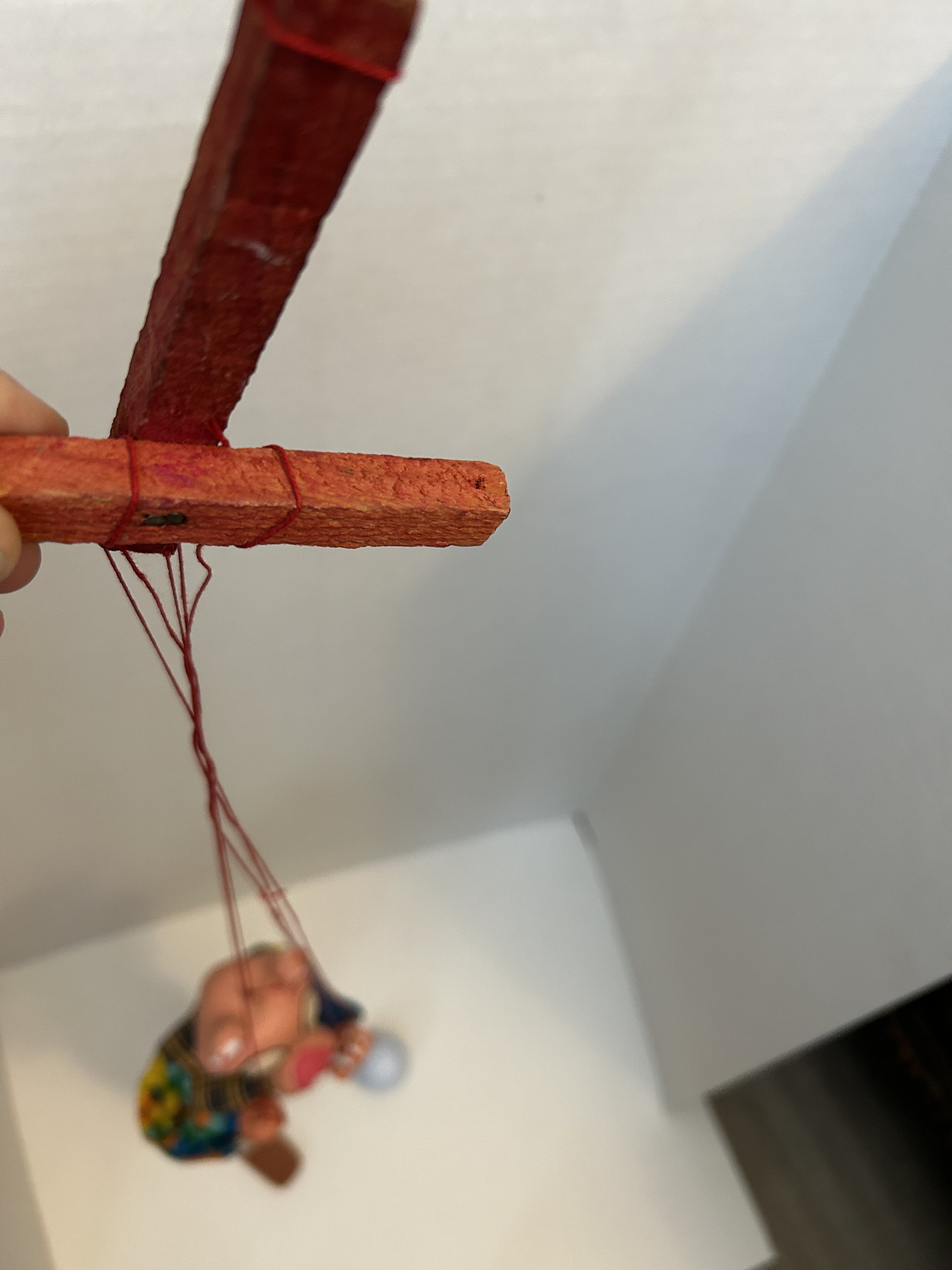 Vintage Pink Panther Marionette String Puppet Ceramic Mexico Handmade ...