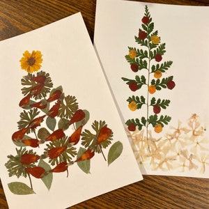 Gepresste Blumen Weihnachtskarten!