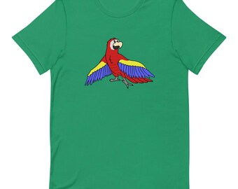 T-shirt papegaai volwassenen, uniseks
