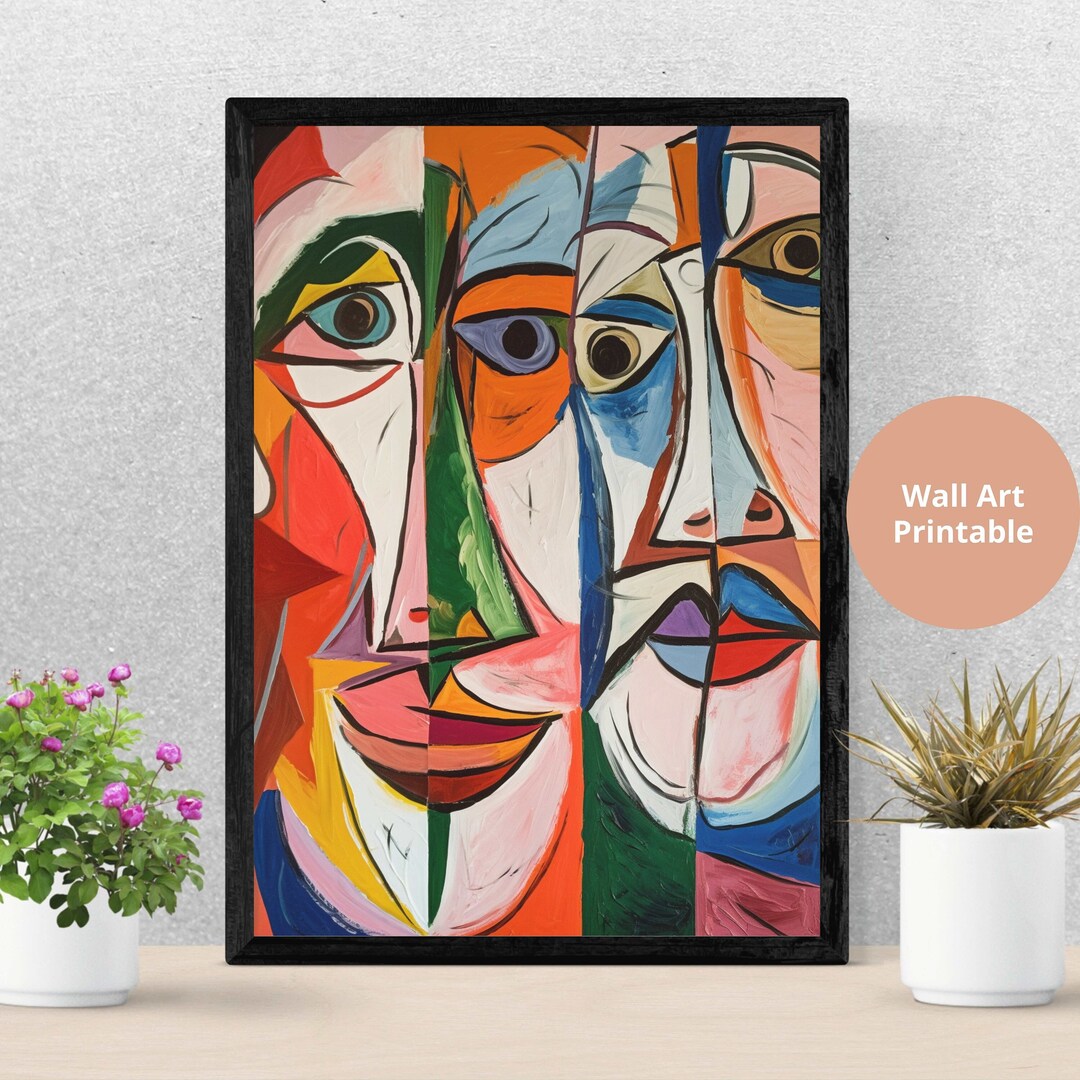 Abstract Face Painting, Printable Wall Art, Colorful Wall Poster ...
