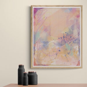 Modern Abstract Wall Print, Contemporary Colorful Artwork with Pink, Purples and Teal, Home Decor Art