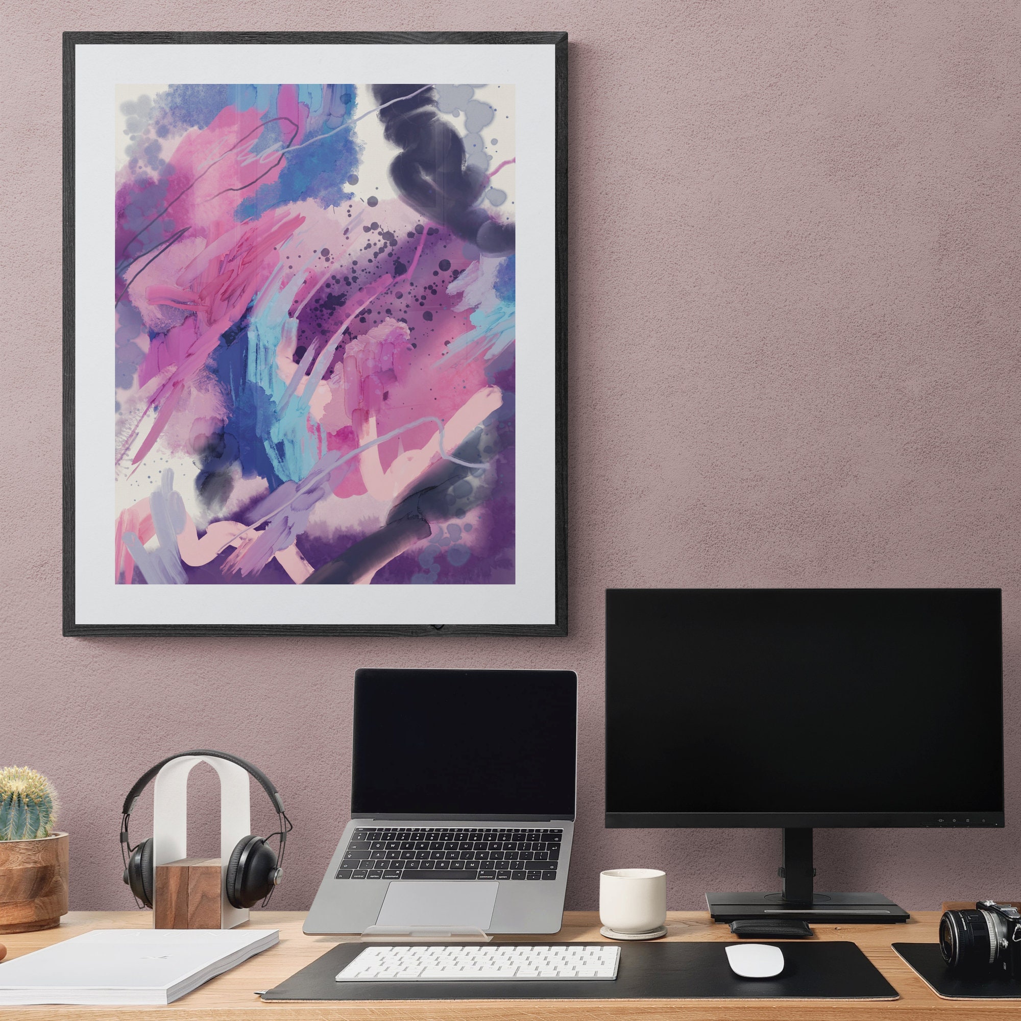 Printable Original Abstract Wall Art, Downloadable Oil Painting, Modern