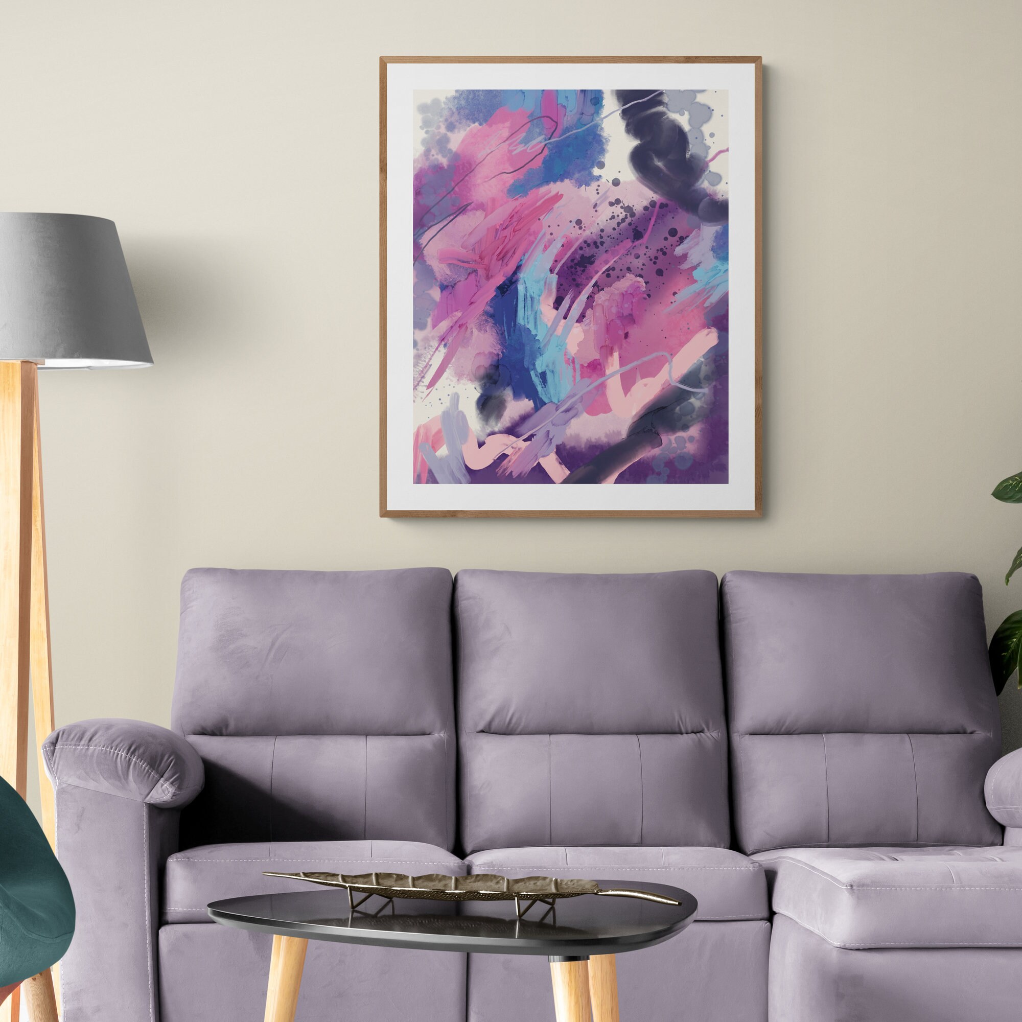 Printable Original Abstract Wall Art, Downloadable Oil Painting, Modern