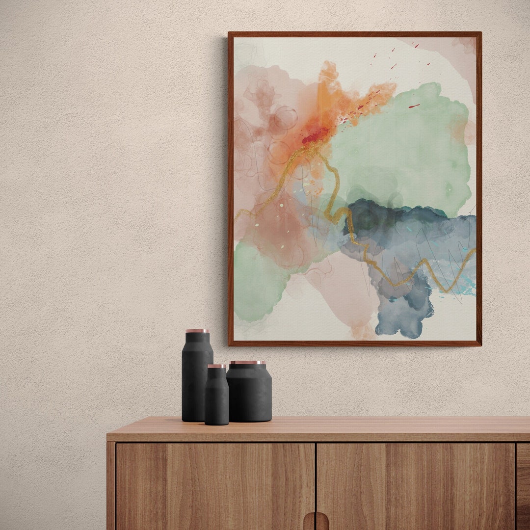 Printable Original Abstract Wall Art, Downloadable Alcohol Ink Painting