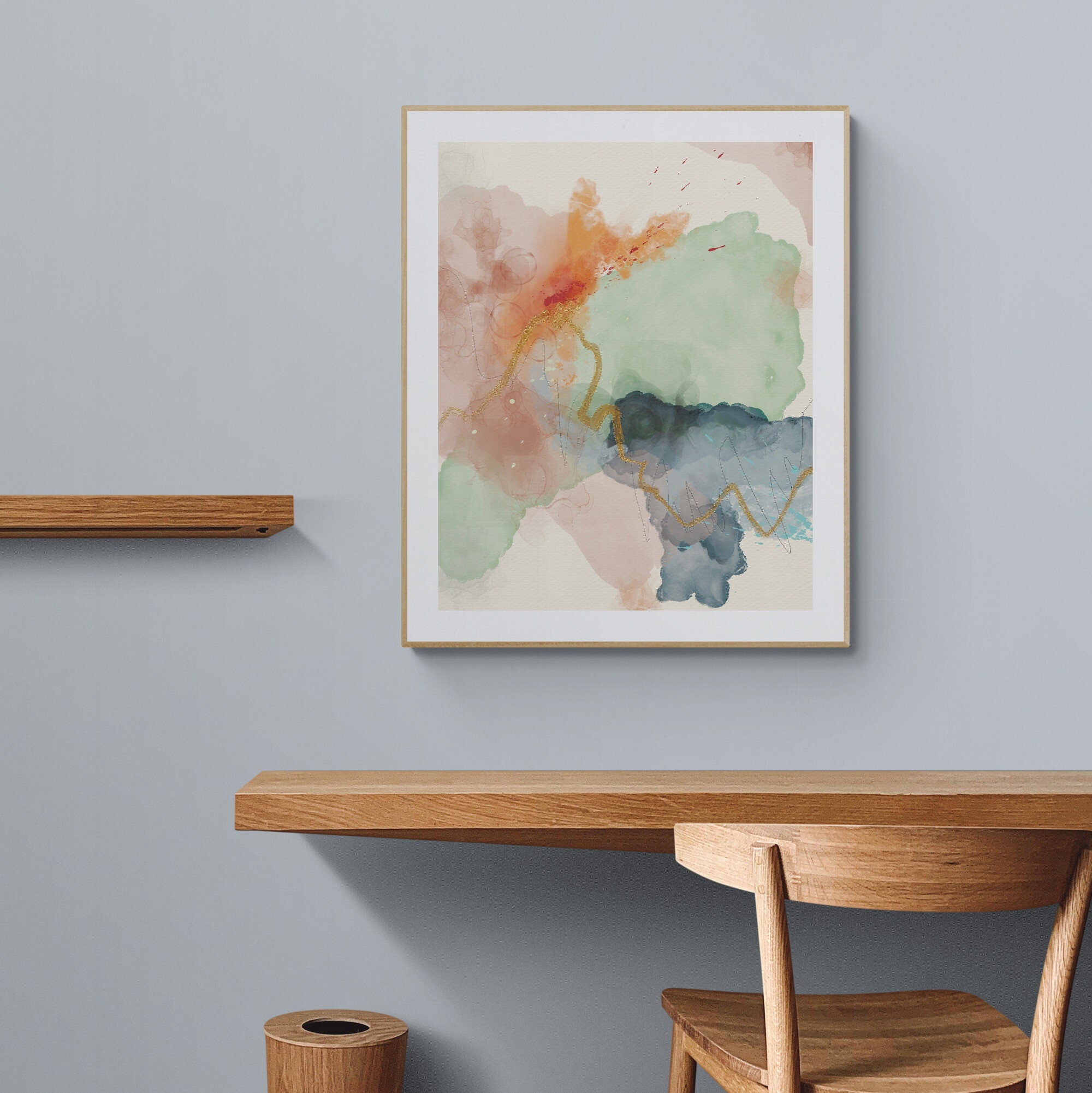 Printable Original Abstract Wall Art, Downloadable Alcohol Ink Painting