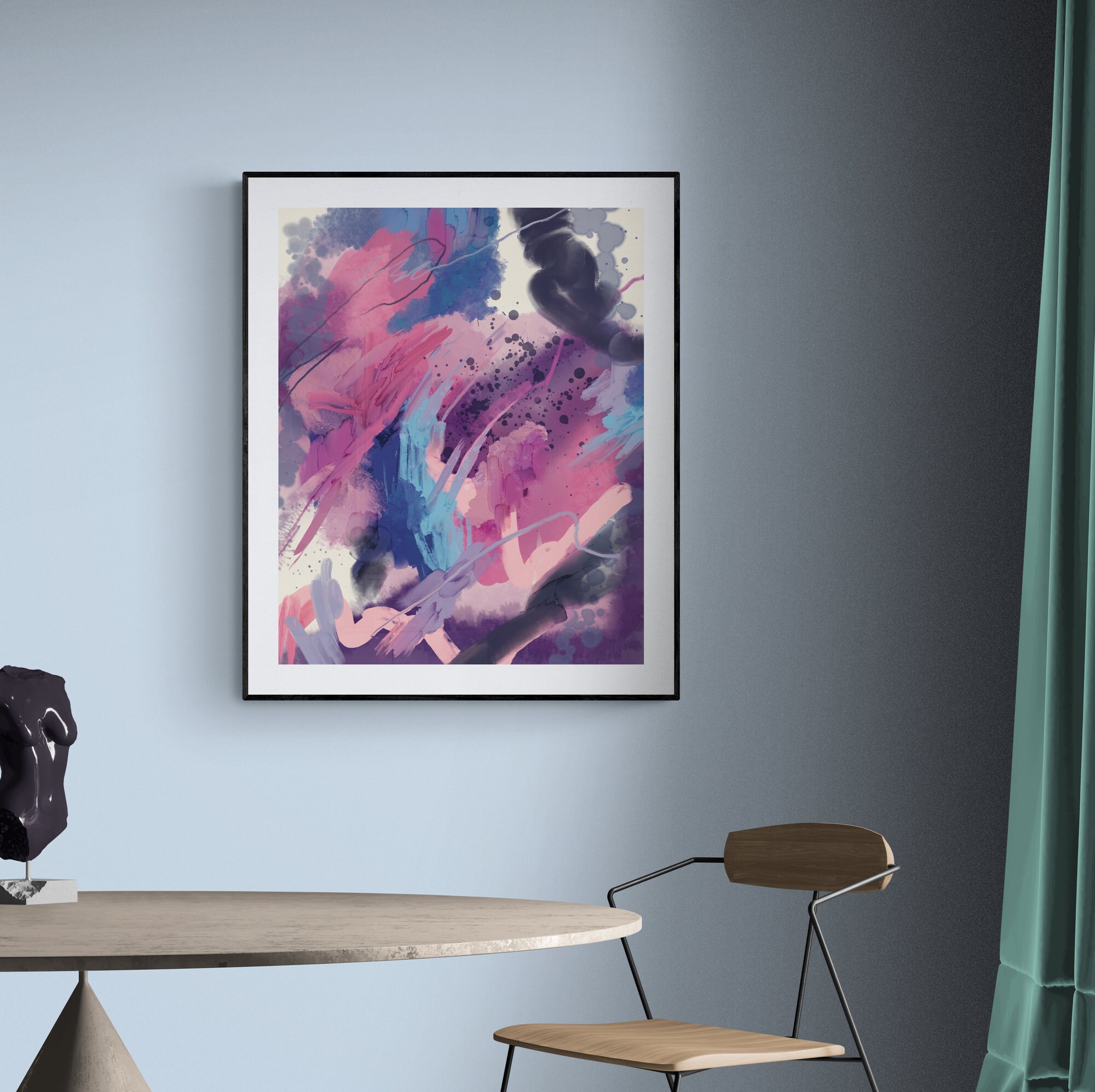 Printable Original Abstract Wall Art, Downloadable Oil Painting, Modern