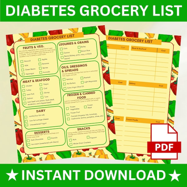 Diabetes Food Guide Etsy diabetes-food-guide-etsy